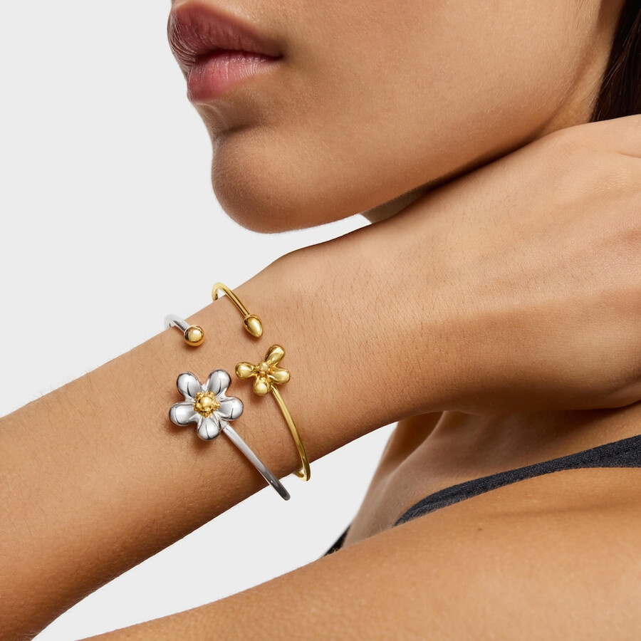 bracciale con placcatura in oro 18kt su margherita in argento
