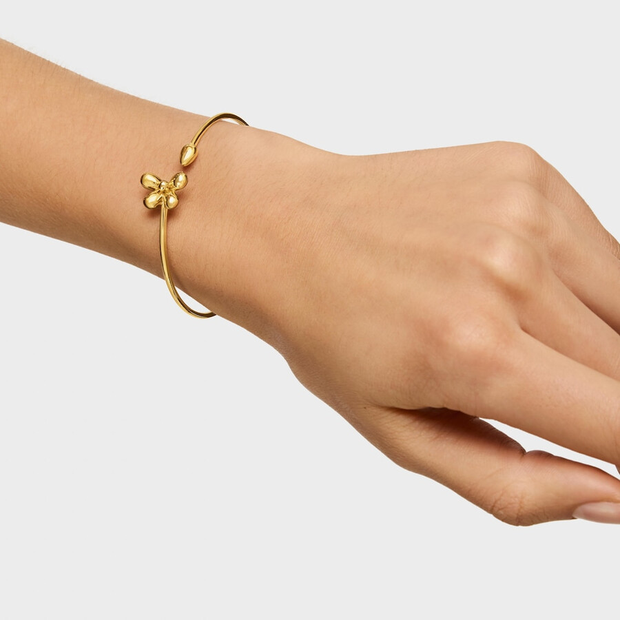 bracciale con placcatura in oro 18kt su margherita in argento