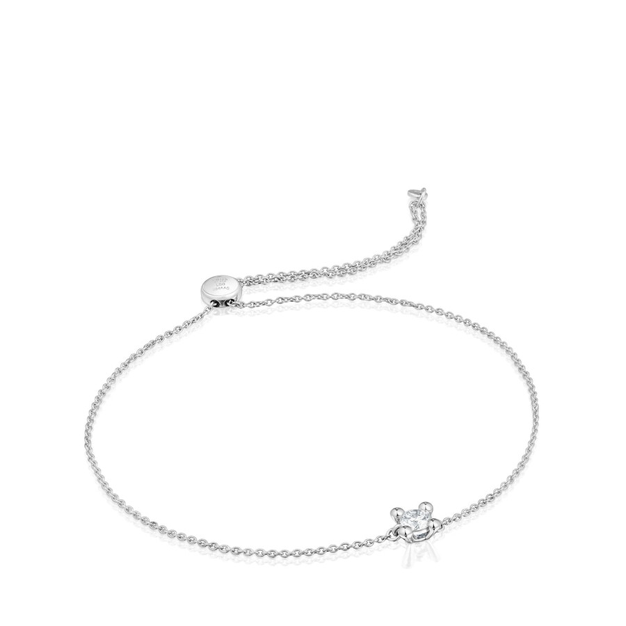 bracciale a catena in platino con diamante creato in laboratorio tous shine lgd