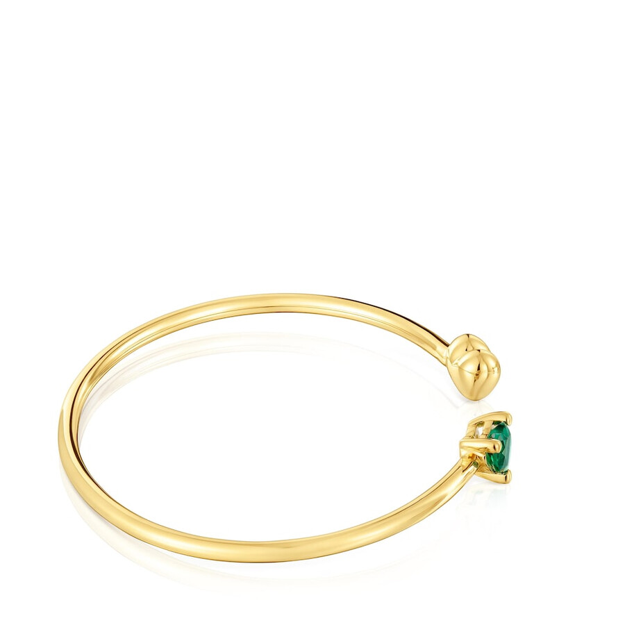 bracciale placcato in oro 18 carati su argento con smeraldo coltivato in laboratorio garden of love lgg