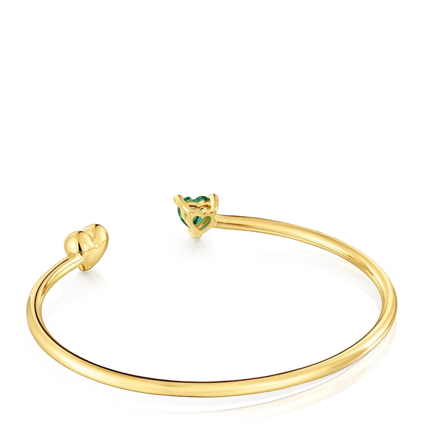 bracciale placcato in oro 18 carati su argento con smeraldo coltivato in laboratorio garden of love lgg