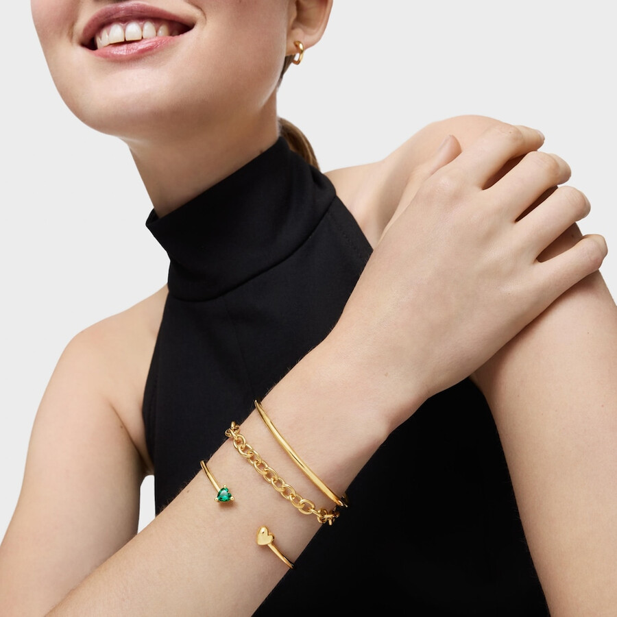 bracciale placcato in oro 18 carati su argento con smeraldo coltivato in laboratorio garden of love lgg