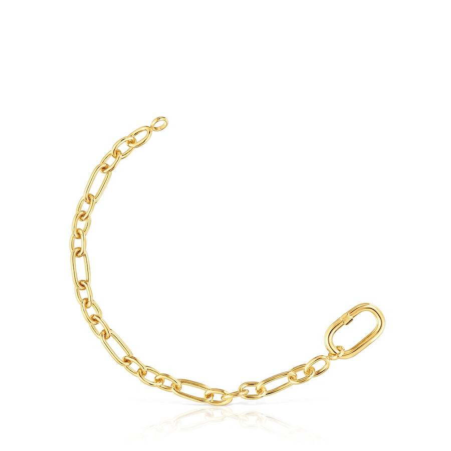 bracciale placcato in oro 18kt su catena in argento con anello hold oval