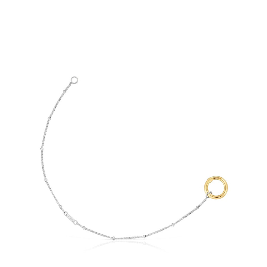 bracciale in catena dacciaio con anello in oro hold
