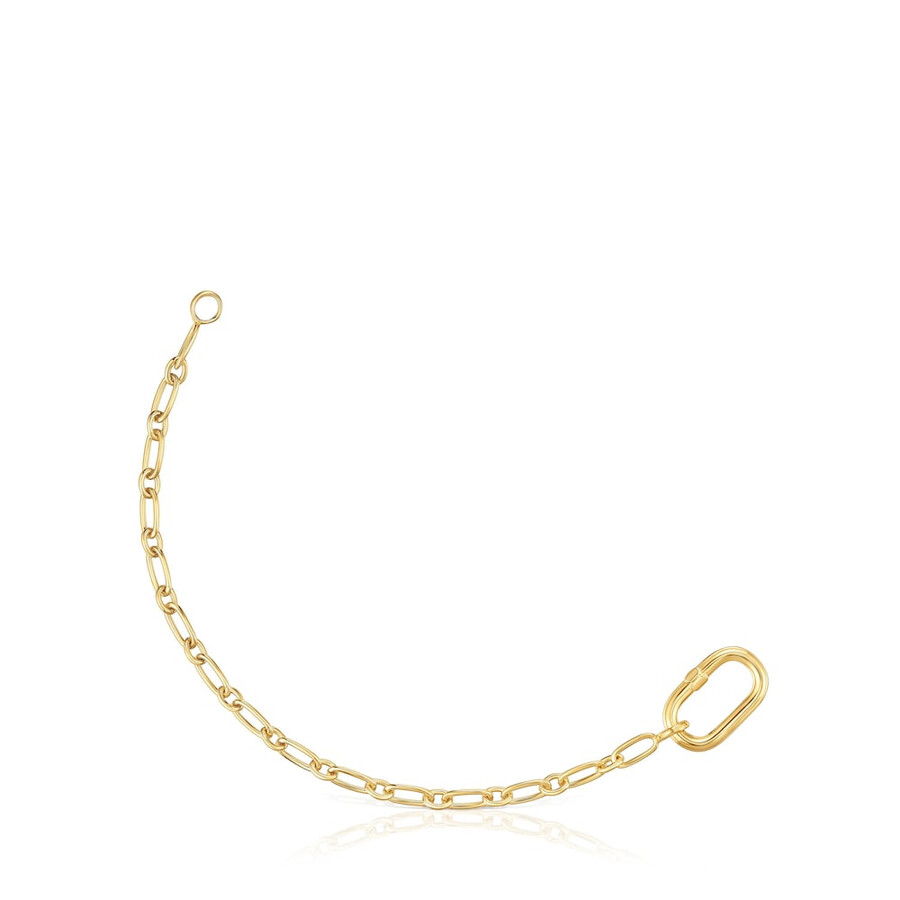 bracciale placcato in oro 18kt su catena in argento con anello hold oval