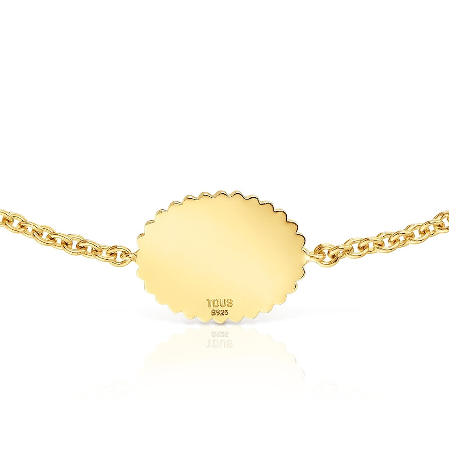 bracciale con placcatura in oro 18kt su catena in argento con placca tous mama