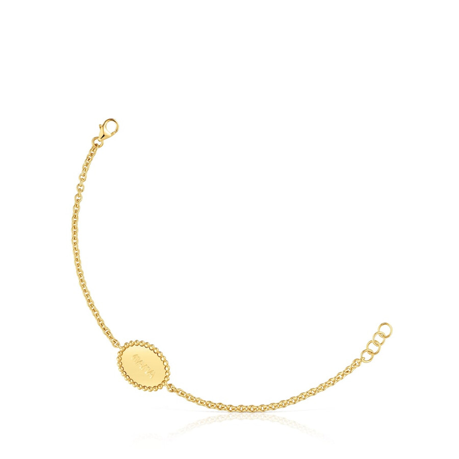 bracciale con placcatura in oro 18kt su catena in argento con placca tous mama