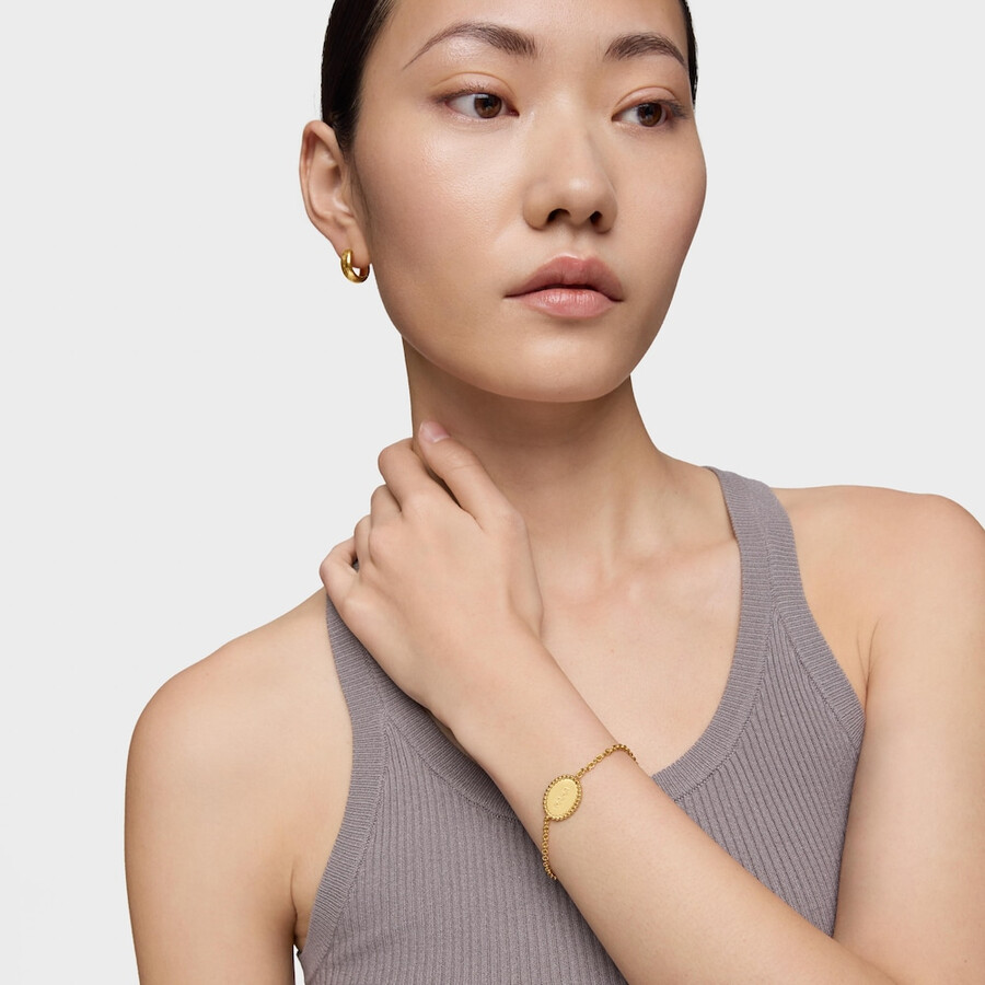 bracciale con placcatura in oro 18kt su catena in argento con placca tous mama
