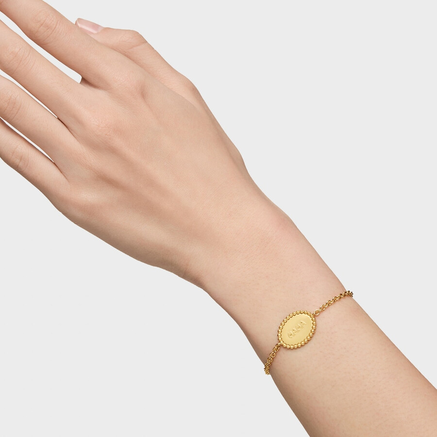 bracciale con placcatura in oro 18kt su catena in argento con placca tous mama