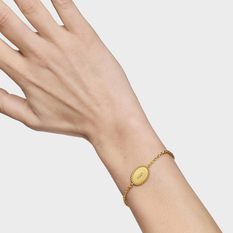 bracciale placcato oro 18kt su catena in argento con placca tous mom
