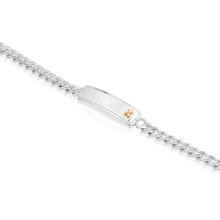 bracciale a catena bicolore con motivo orso tous man