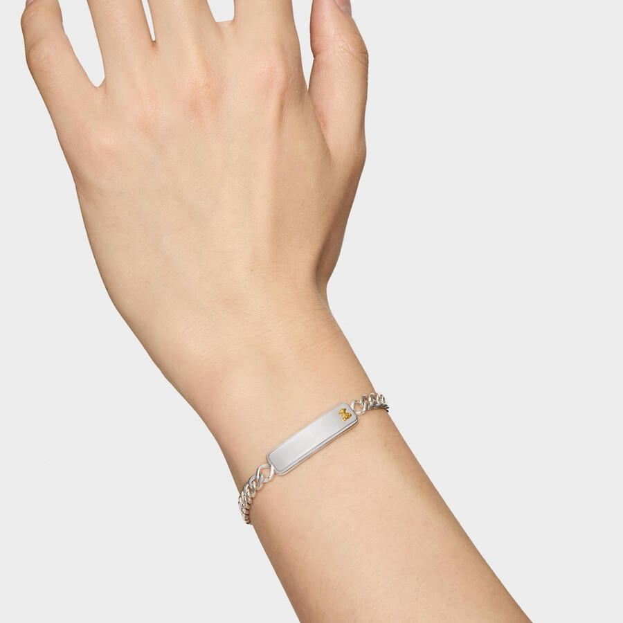 bracciale a catena bicolore con motivo orso tous man