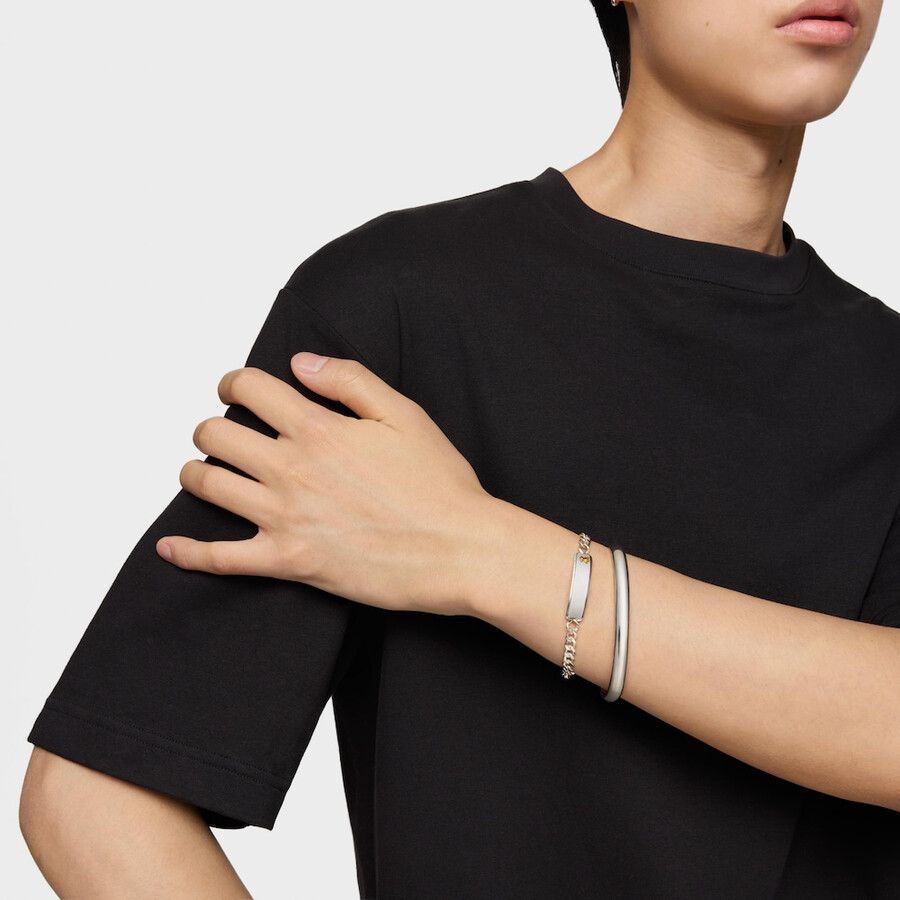 bracciale a catena bicolore con motivo orso tous man