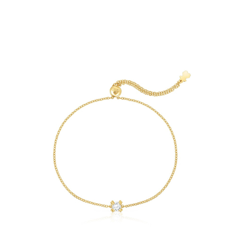 bracciale placcato in oro 18 carati su catena in argento con diamante creato in laboratorio tous color pills