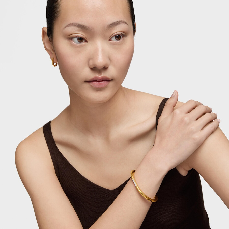 bracciale con placcatura in oro 18kt su argento e diamanti coltivati in laboratorio linea lgd