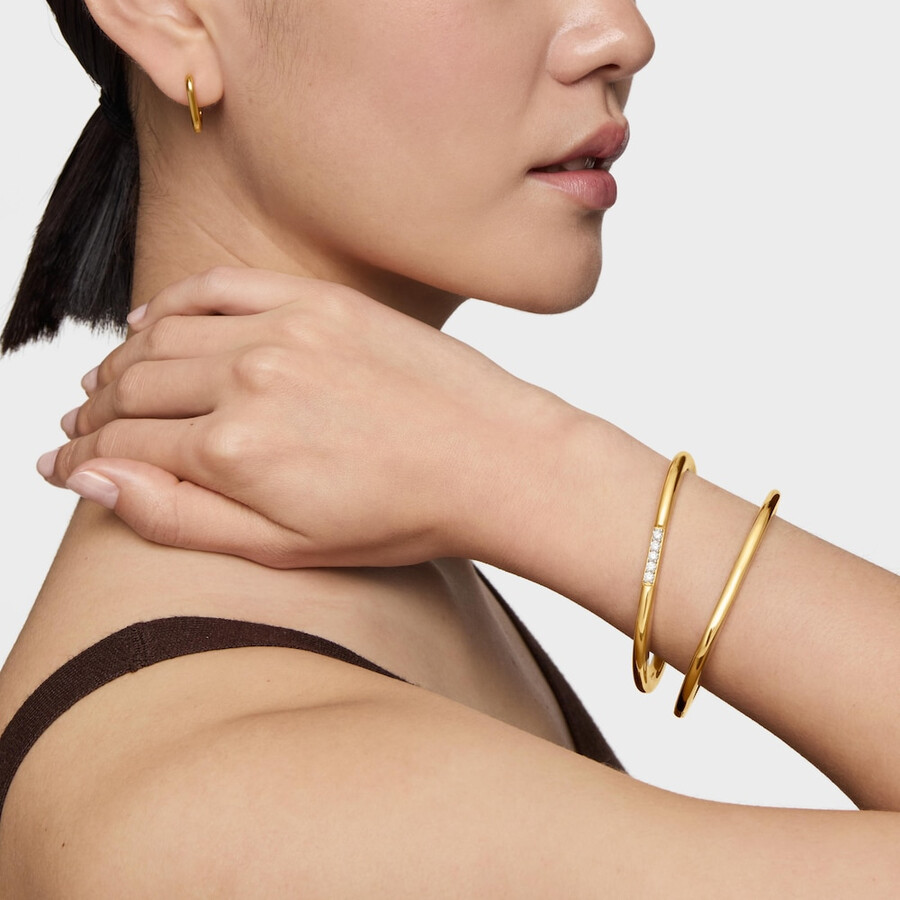 bracciale con placcatura in oro 18kt su argento e diamanti coltivati in laboratorio linea lgd