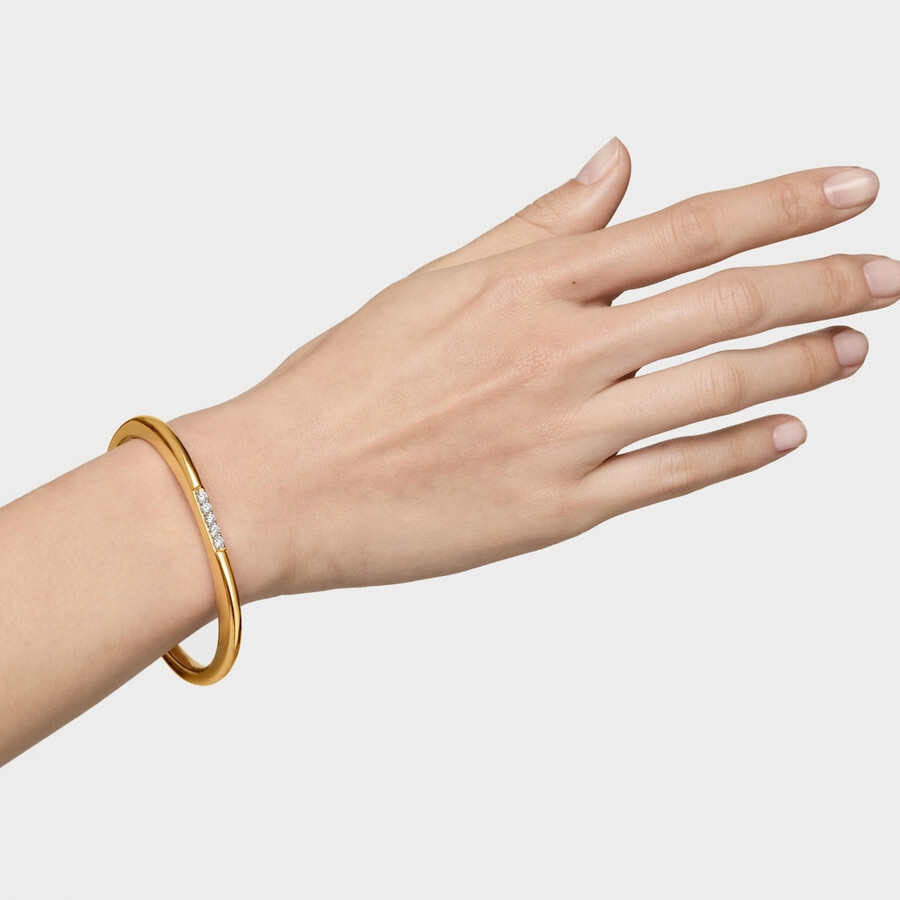 bracciale con placcatura in oro 18kt su argento e diamanti coltivati in laboratorio linea lgd