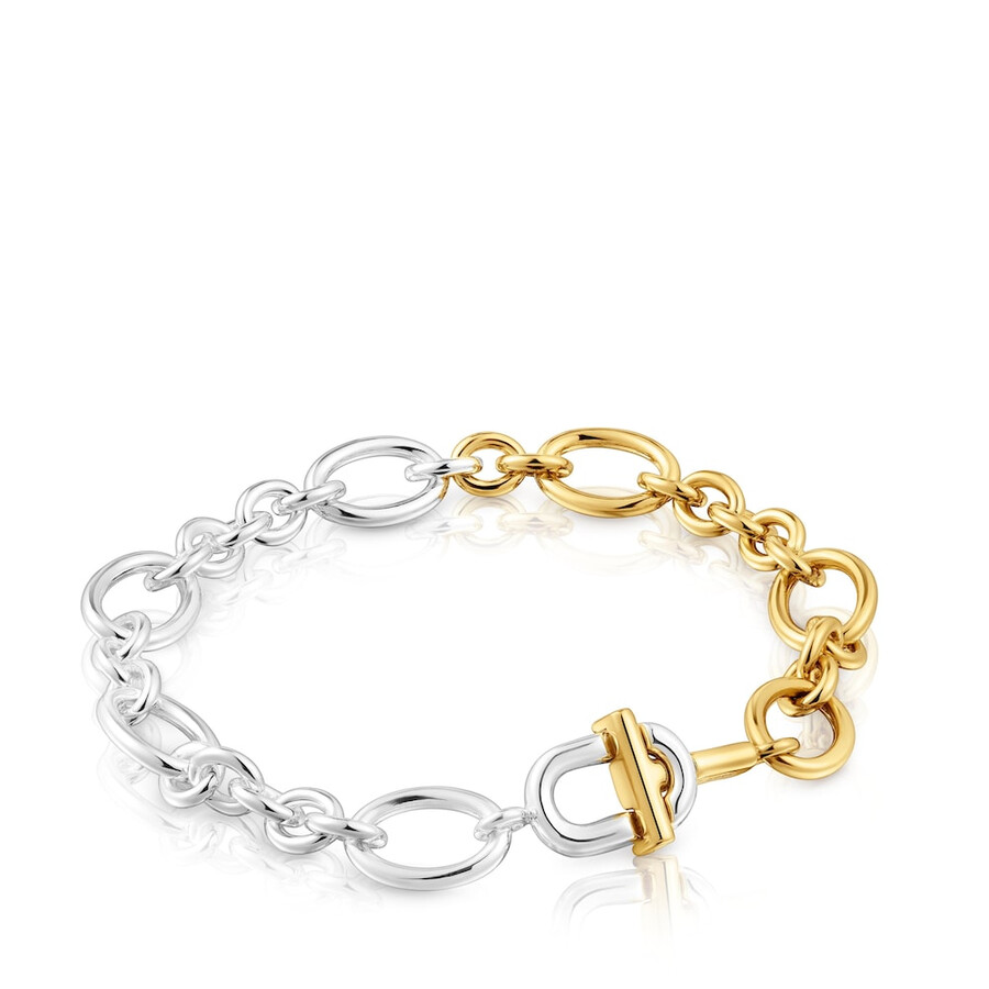 bracciale grande a catena bicolore tous manifesto