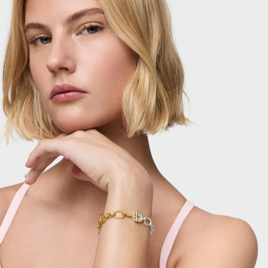 bracciale grande a catena bicolore tous manifesto
