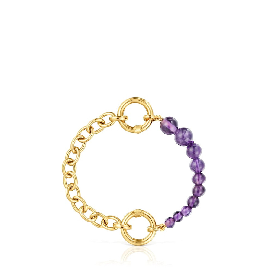 bracciale con placcatura in oro 18kt su argento e ametista hold