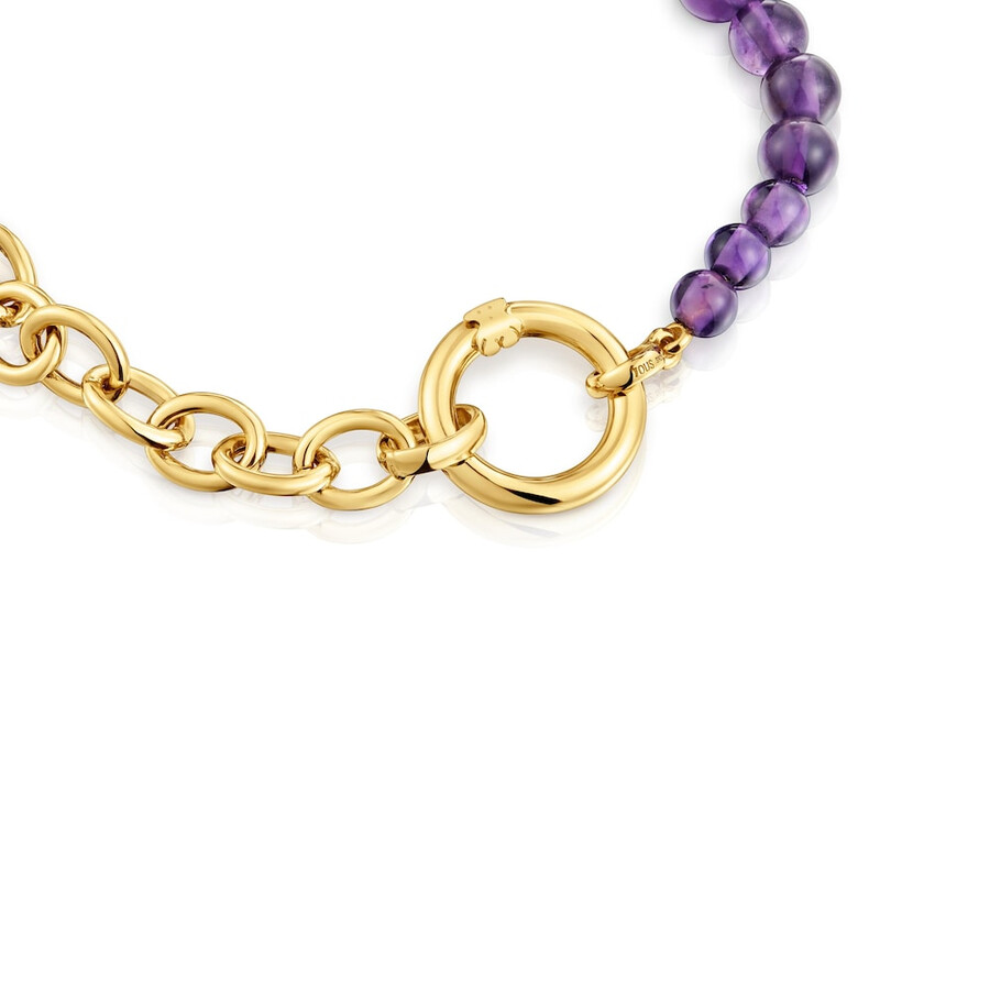 bracciale con placcatura in oro 18kt su argento e ametista hold