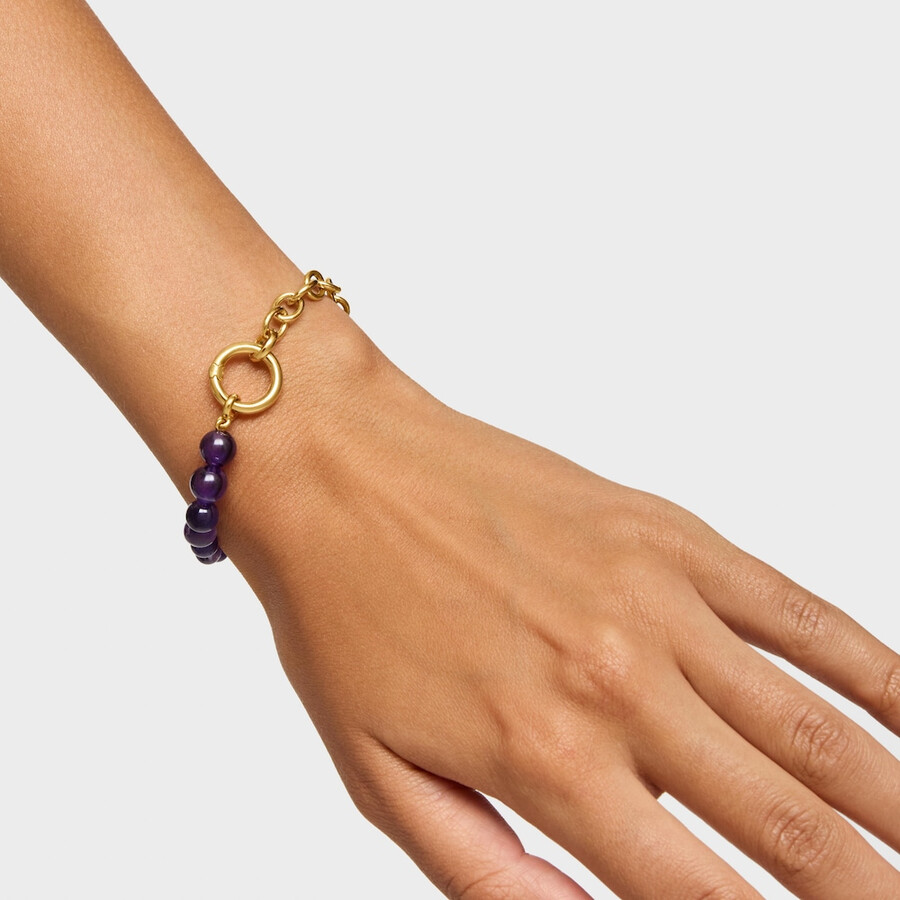 bracciale con placcatura in oro 18kt su argento e ametista hold