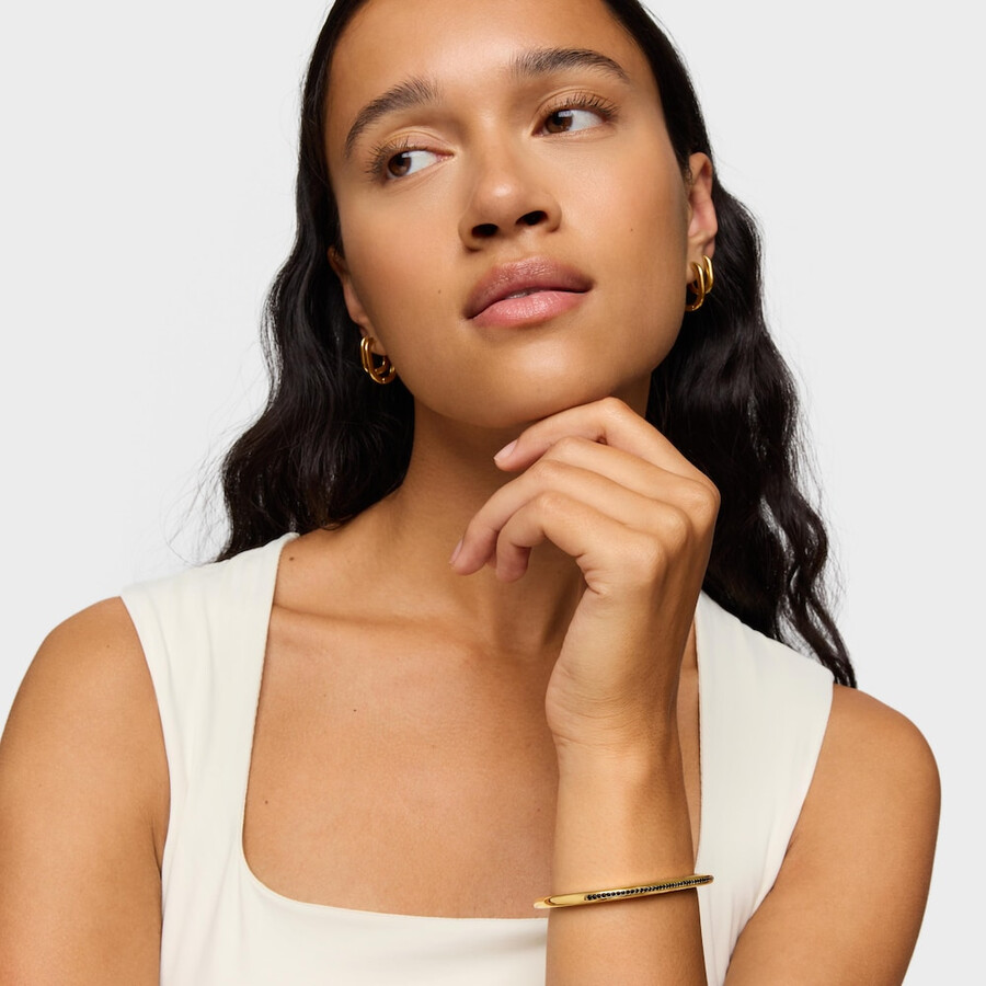bracciale con placcatura in oro 18kt su argento e spinelli line