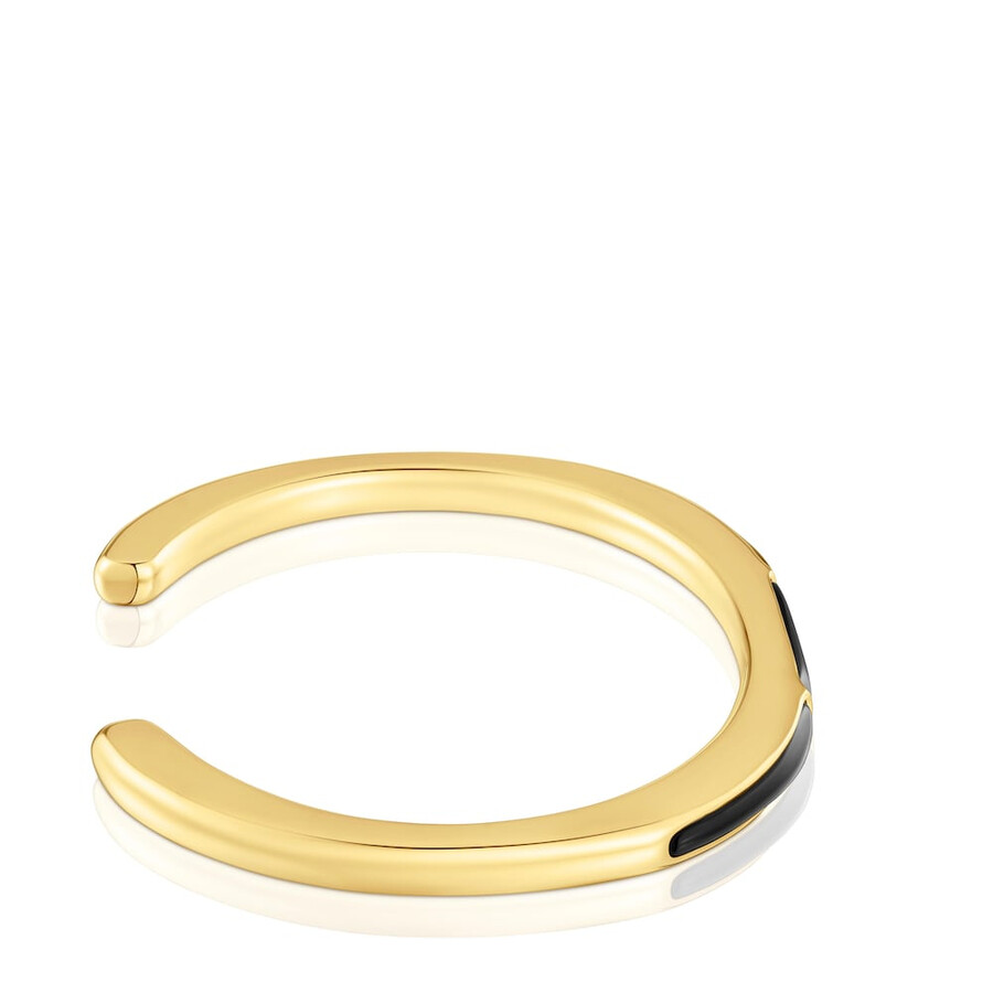bracciale con placcatura in oro 18kt su argento e onice line