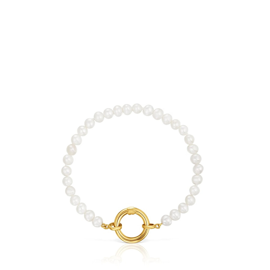 bracciale con perle coltivate e placcatura in oro 18kt su argento hold
