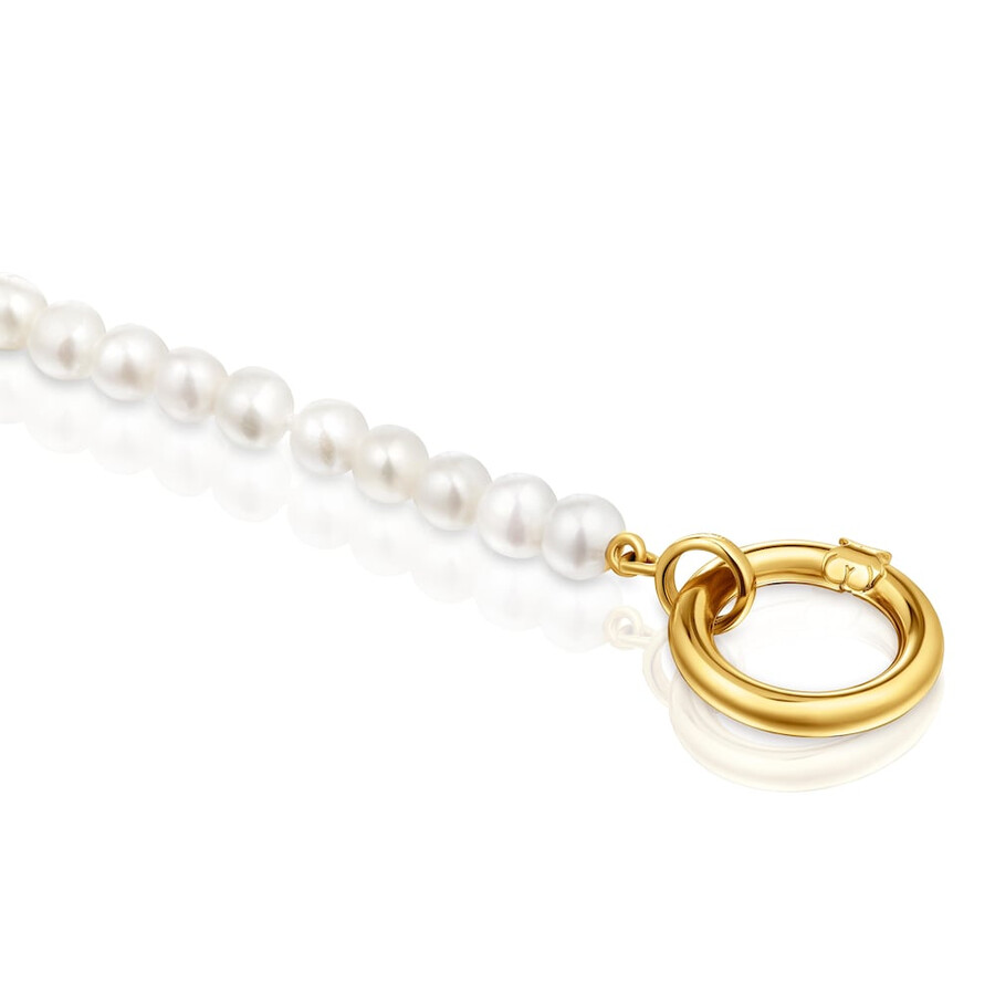 bracciale con perle coltivate e placcatura in oro 18kt su argento hold