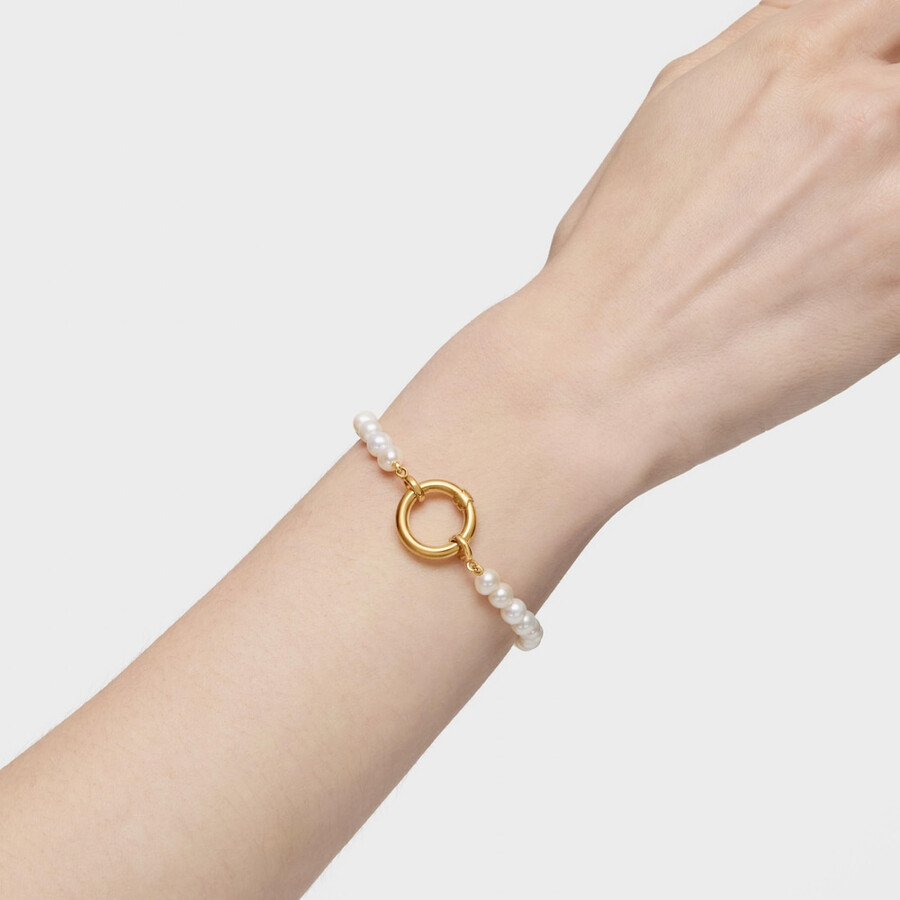 bracciale con perle coltivate e placcatura in oro 18kt su argento hold
