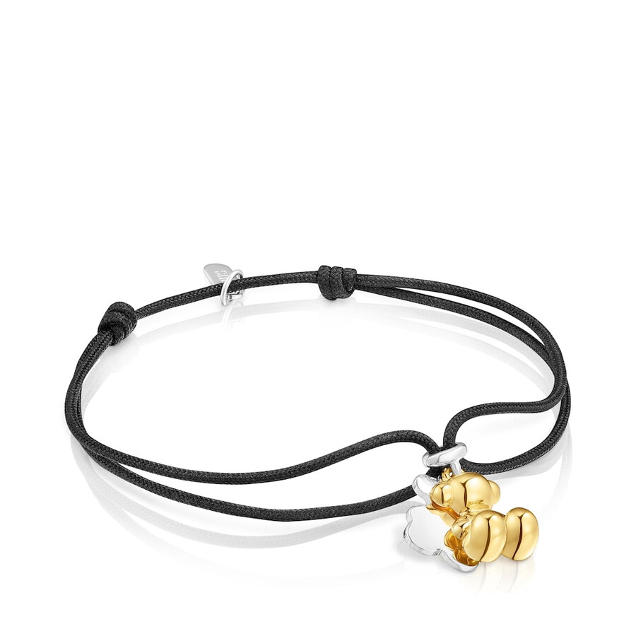 bracciale in nylon bicolore con doppio orso bold bear