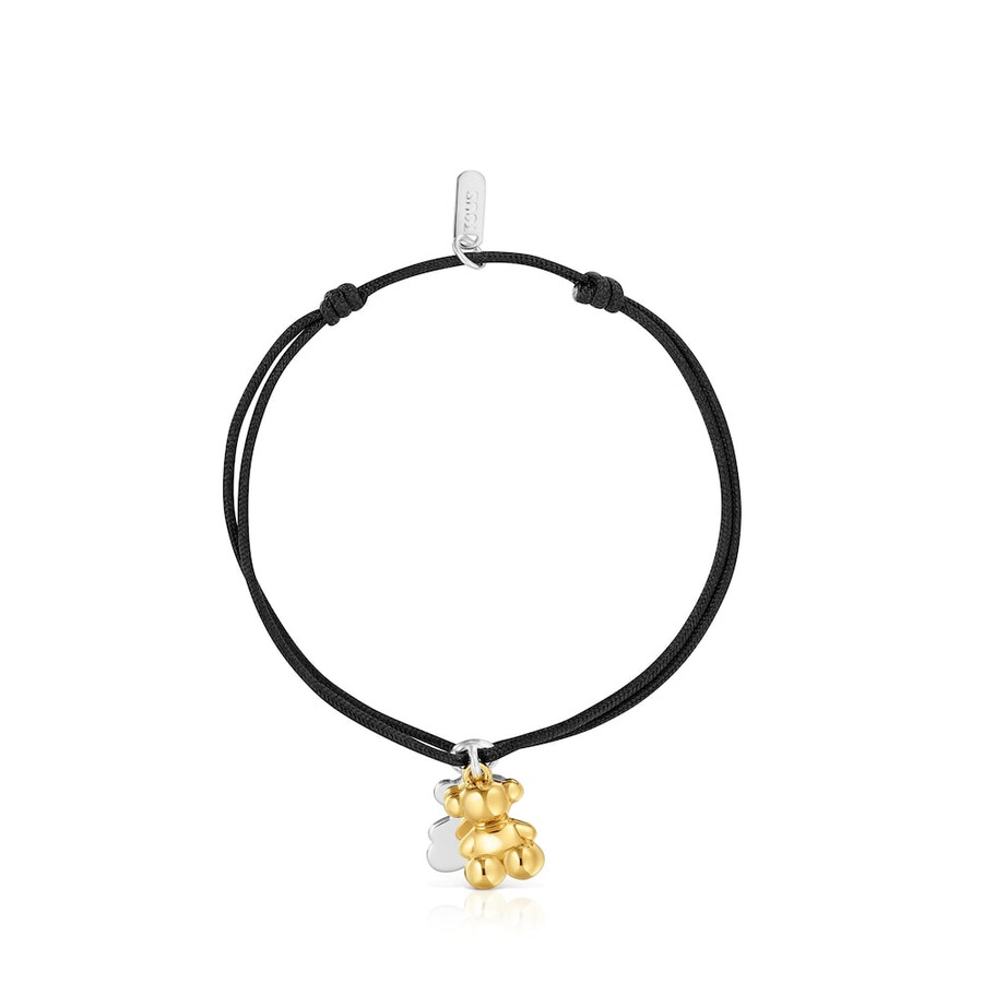 bracciale in nylon bicolore con doppio orso bold bear