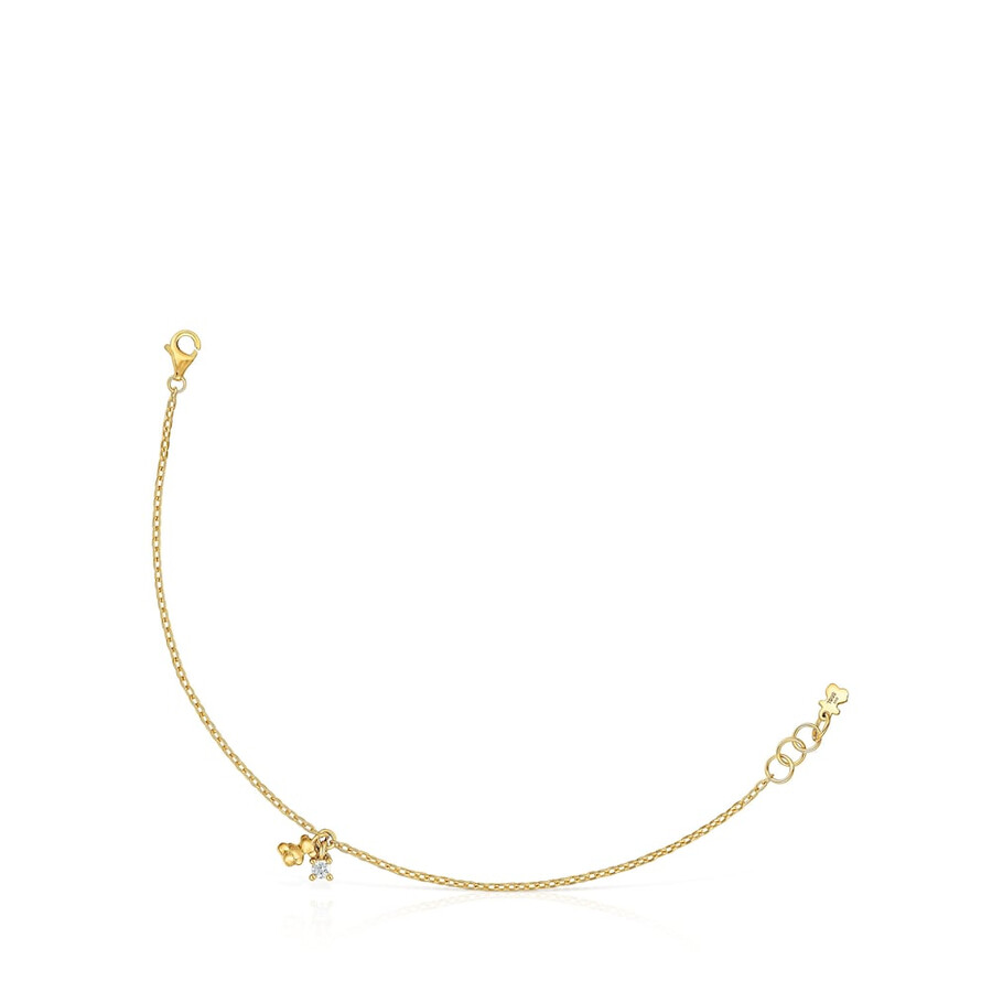 bracciale a catena con placcatura in oro 18kt su argento e diamante bold bear lgd creato in laboratorio