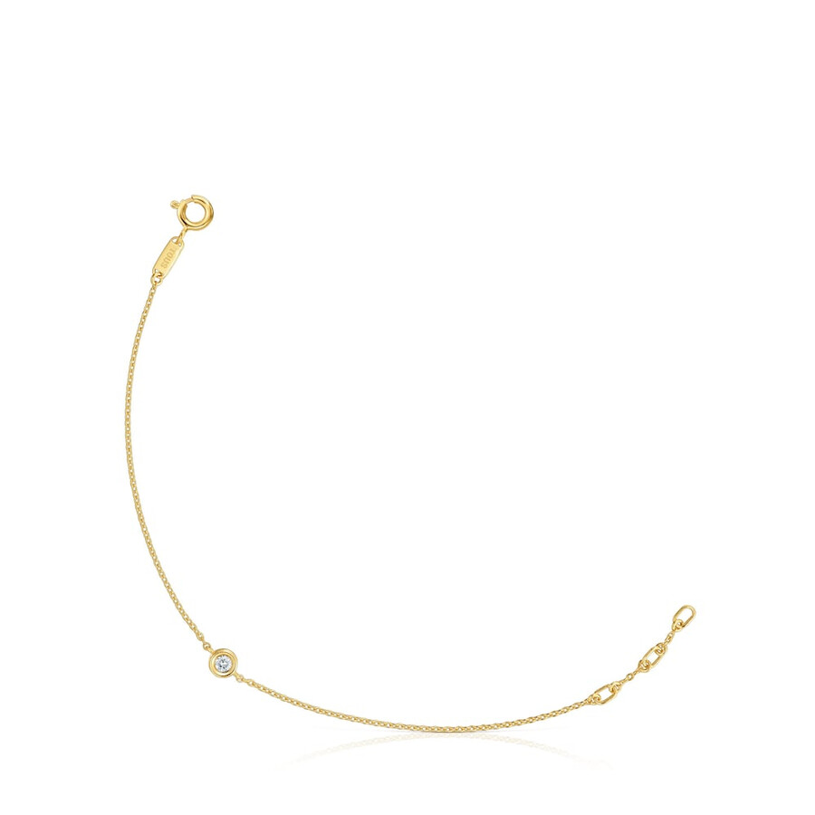 bracciale a catena con placcatura in oro 18kt su argento e diamanti coltivati in laboratorio linea lgd