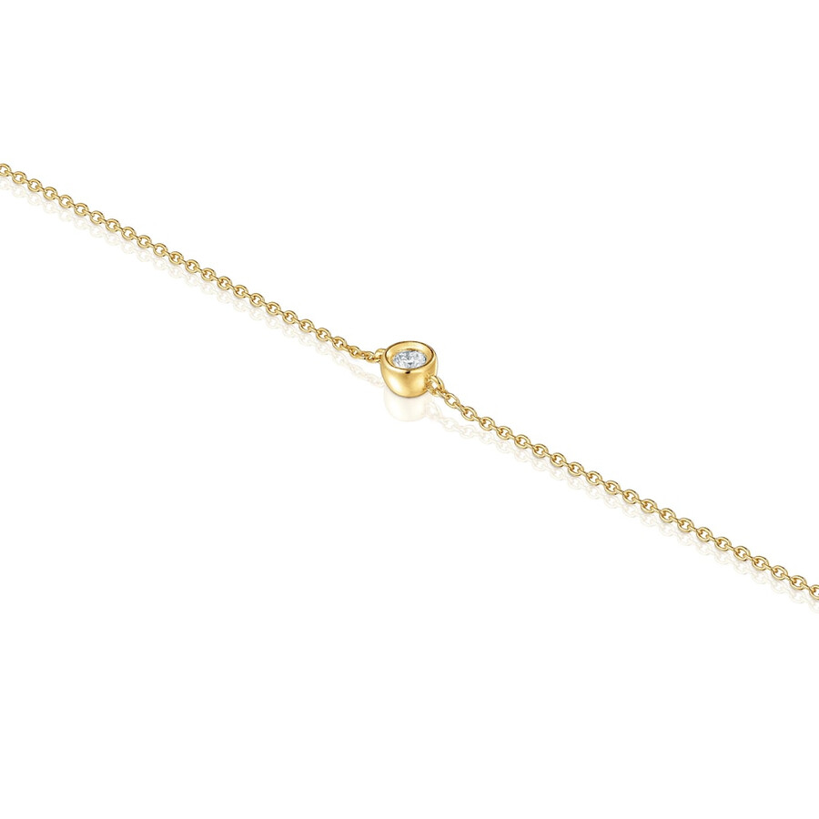 bracciale a catena con placcatura in oro 18kt su argento e diamanti coltivati in laboratorio linea lgd