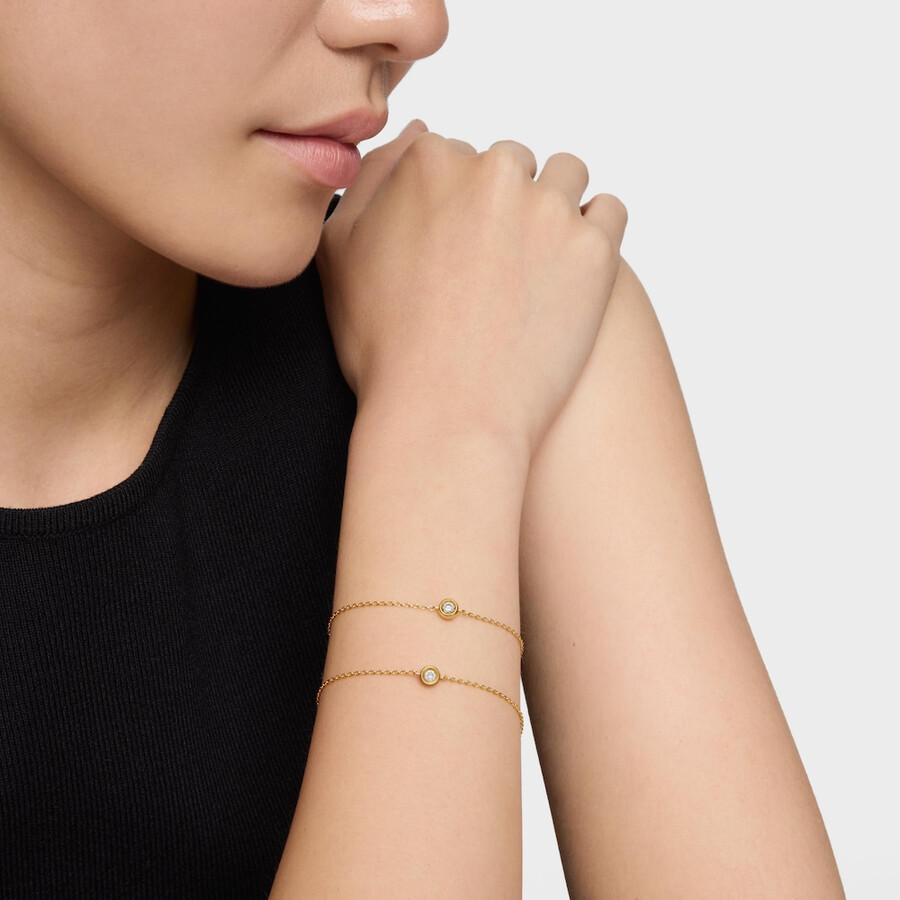bracciale a catena con placcatura in oro 18kt su argento e diamanti coltivati in laboratorio linea lgd