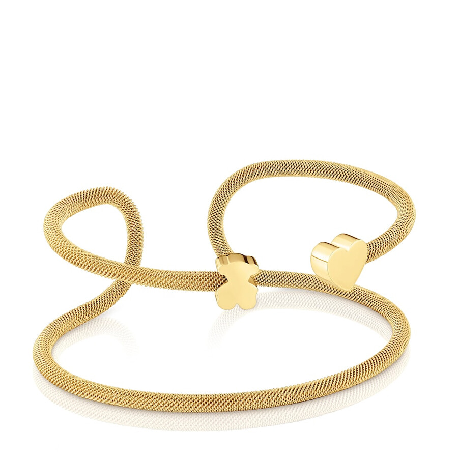 bracciale doppio con placcatura in oro 18kt su maglia icon in argento