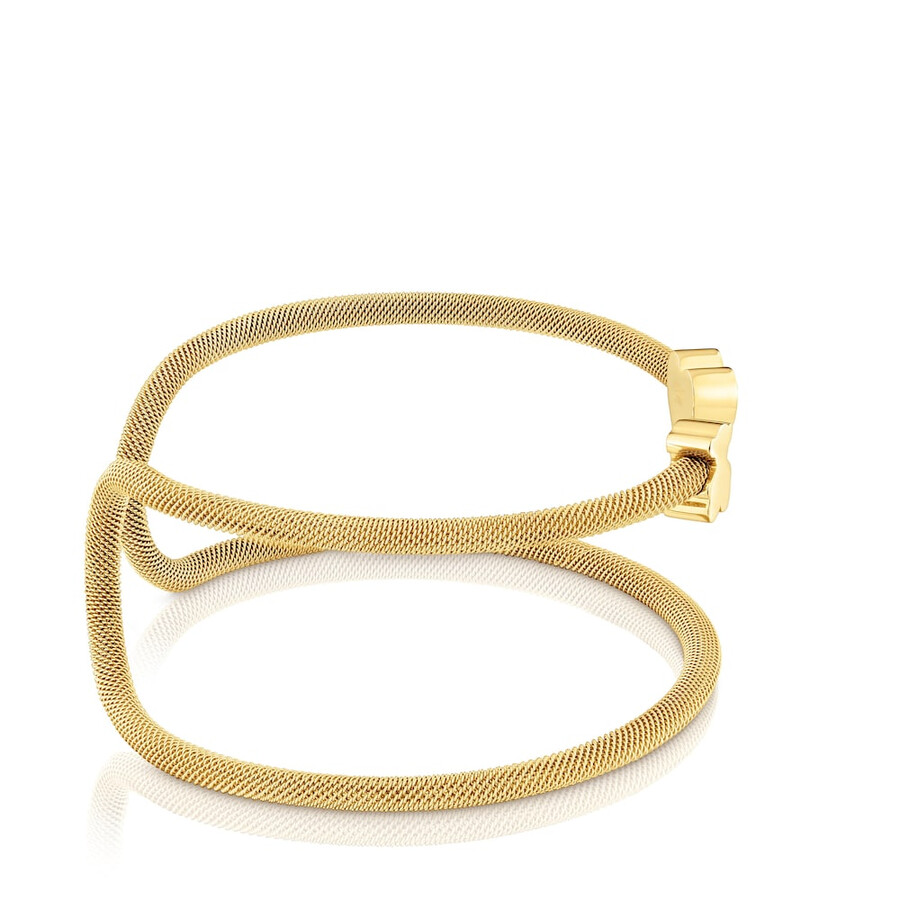 bracciale doppio con placcatura in oro 18kt su maglia icon in argento