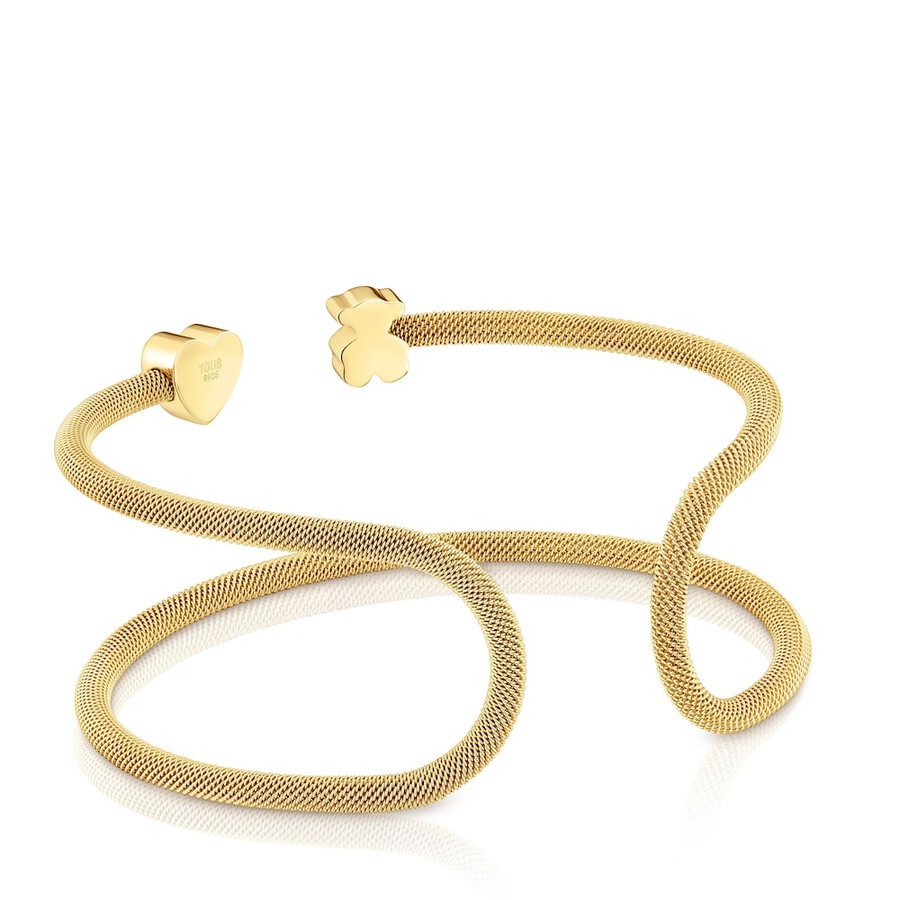 bracciale doppio con placcatura in oro 18kt su maglia icon in argento