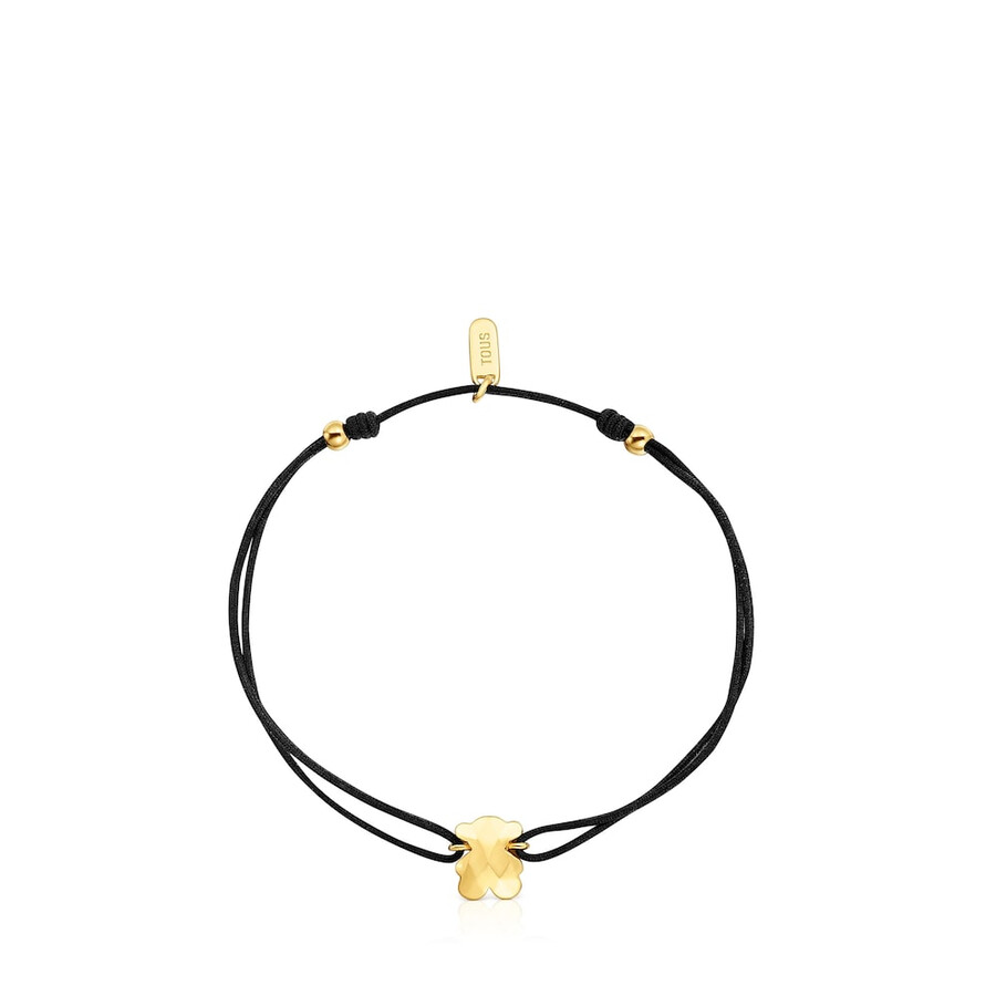 bracciale in nylon bicolore con motivo orso icon metal