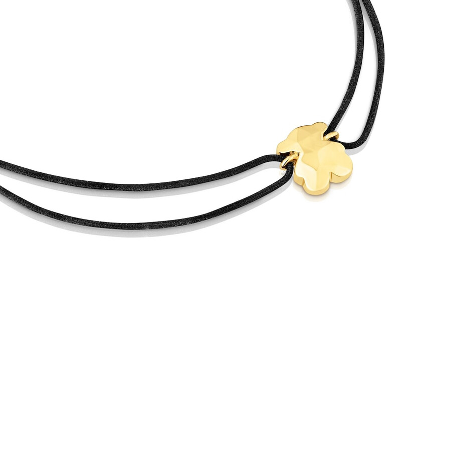 bracciale in nylon bicolore con motivo orso icon metal