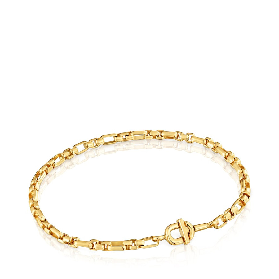bracciale a catena quadrata con placcatura in oro 18kt su argento tous manifesto