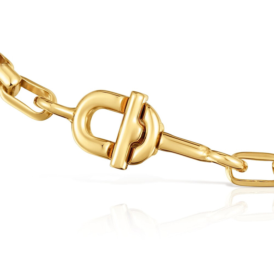bracciale a catena quadrata con placcatura in oro 18kt su argento tous manifesto