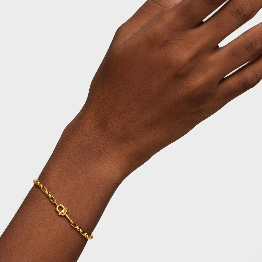 bracciale a catena quadrata con placcatura in oro 18kt su argento tous manifesto