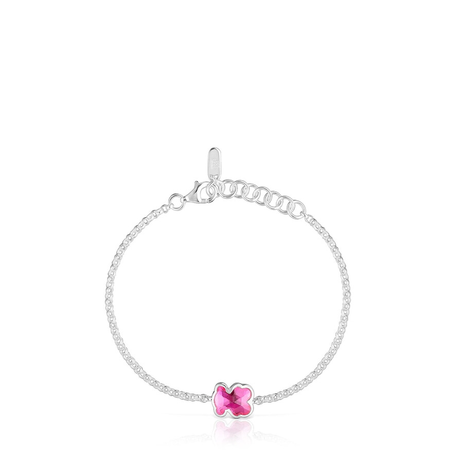 bracciale a catena in argento con rubino icon color lgg coltivato in laboratorio