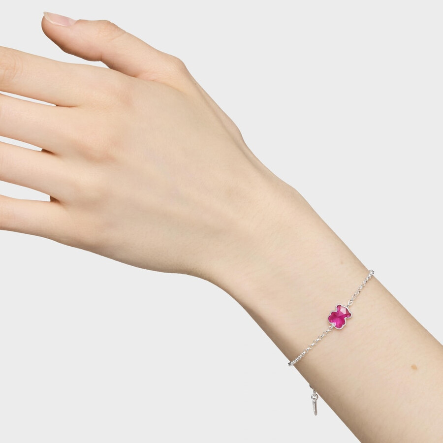 bracciale a catena in argento con rubino icon color lgg coltivato in laboratorio