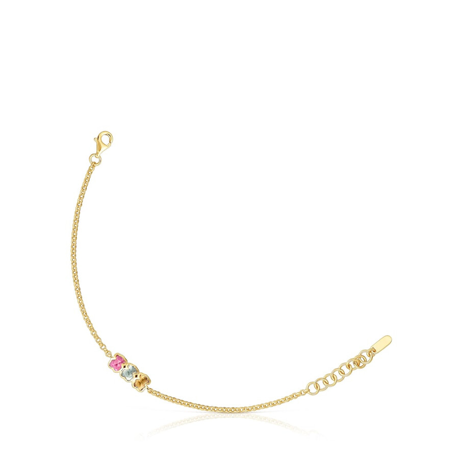 bracciale a catena con placcatura in oro 18kt su argento e pietre preziose coltivate in laboratorio icon color lgg