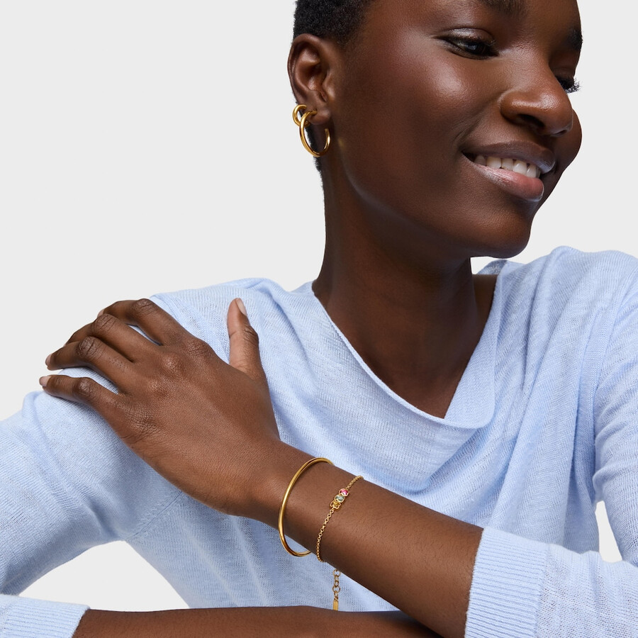 bracciale a catena con placcatura in oro 18kt su argento e pietre preziose coltivate in laboratorio icon color lgg