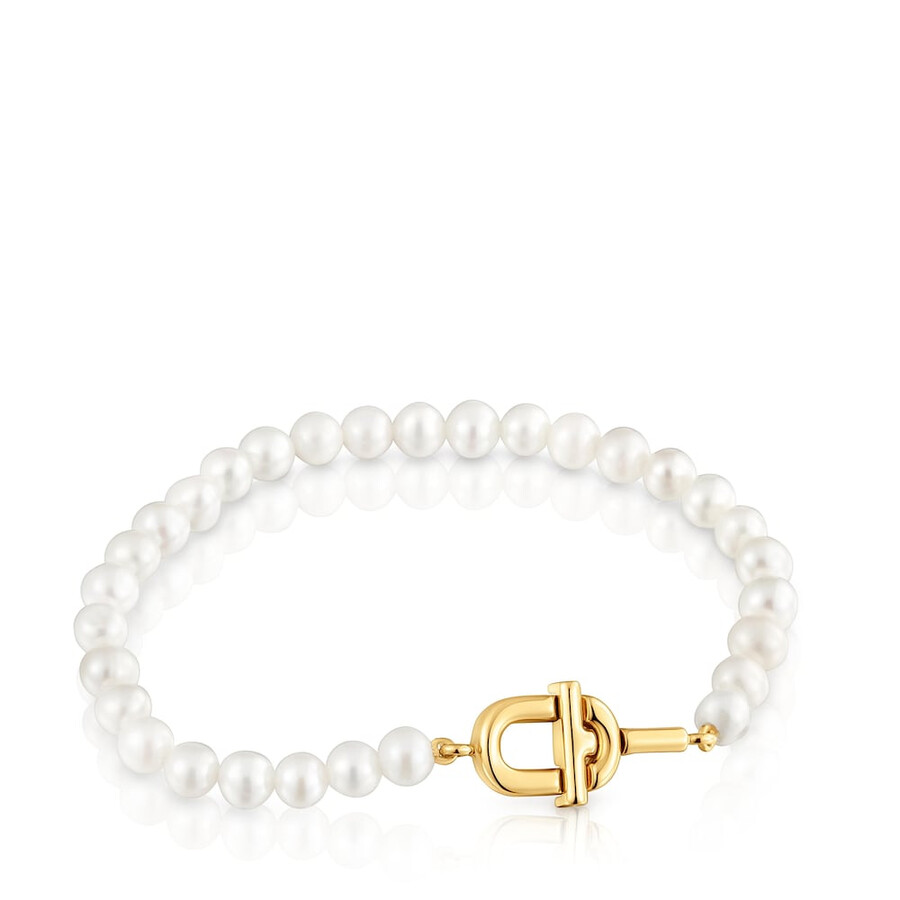 bracciale in perle coltivate con placcatura in oro 18kt su argento tous manifesto